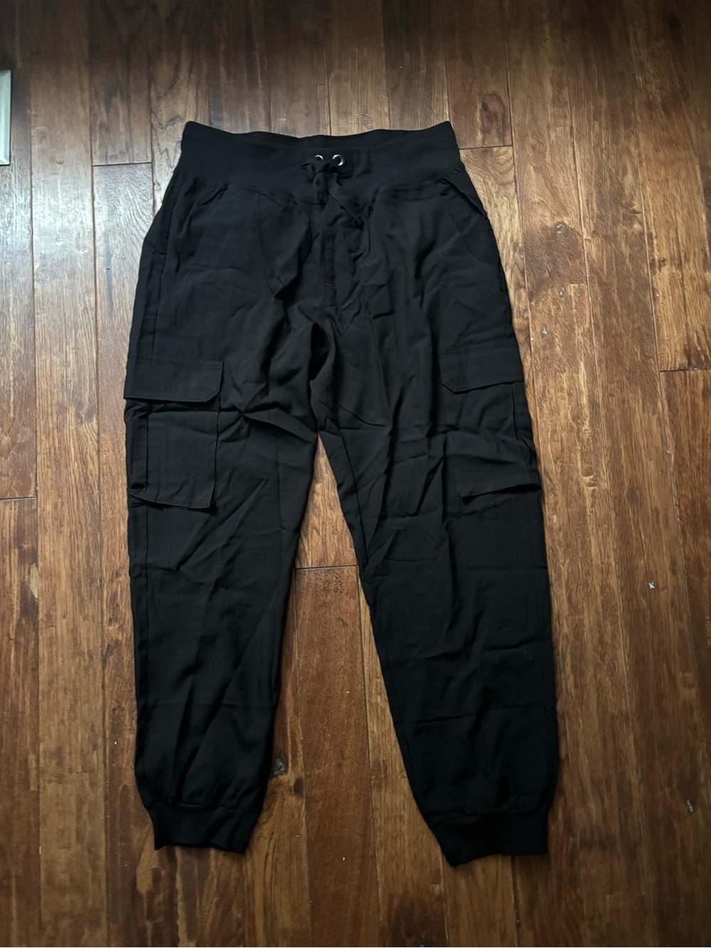 Amazon Women's Black Cargo Joggers with Drawstring Waist